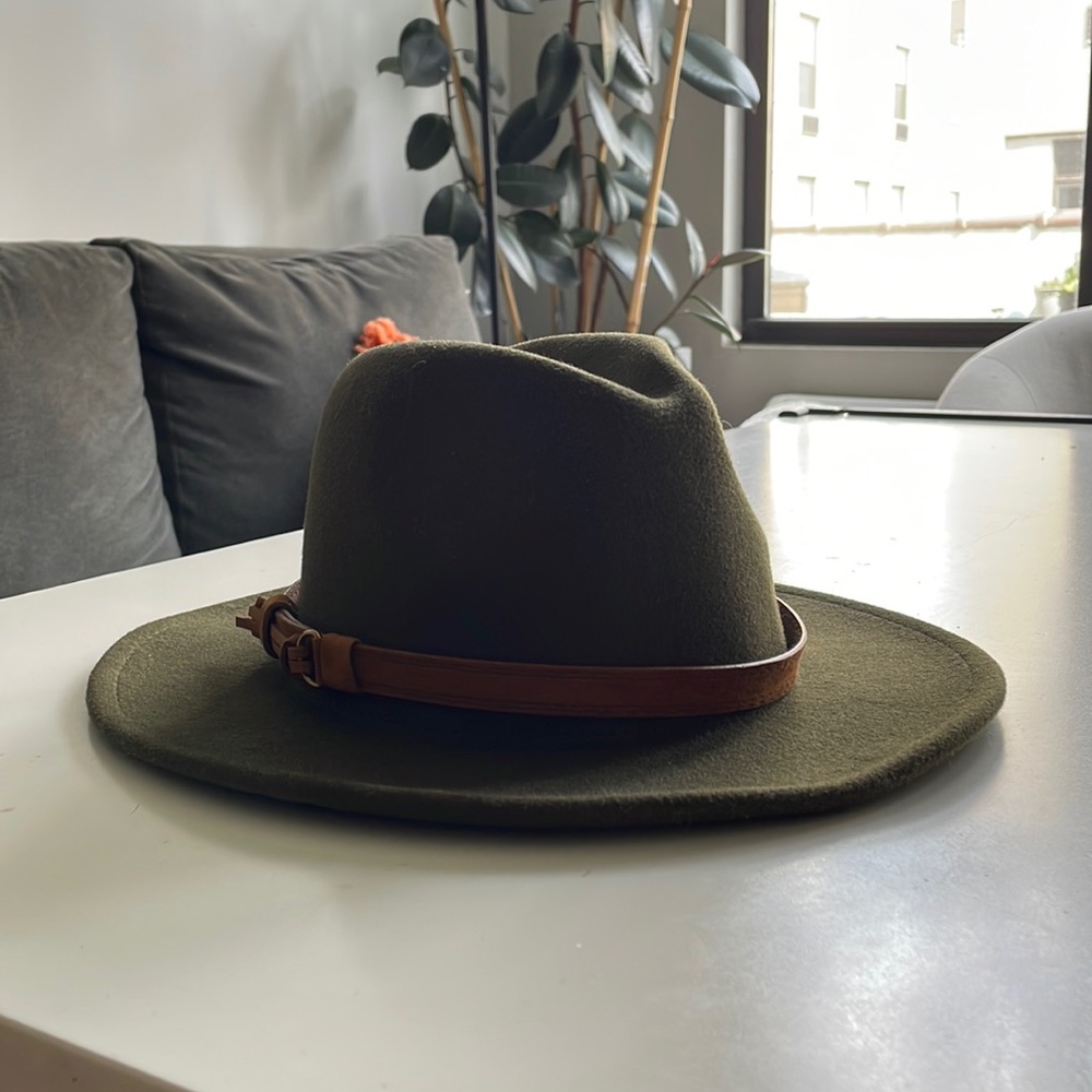 Olive Green Felt Fedora